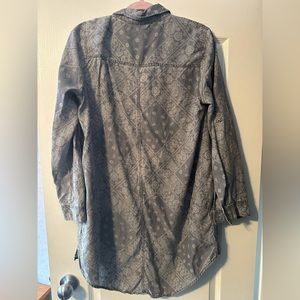 Grey paisley shirt dress